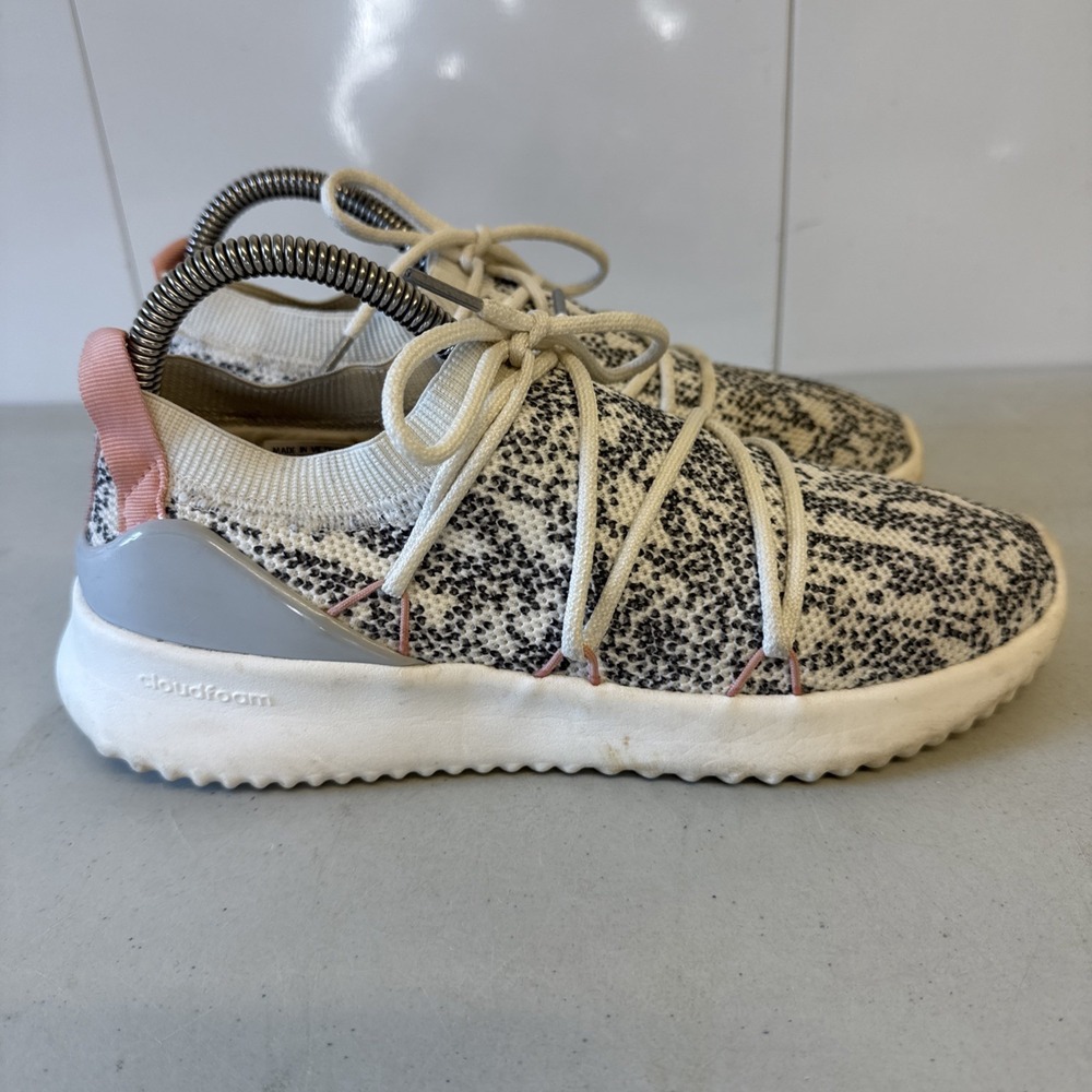 Adidas Cloudfoam White Shoes Gray Pink Womens Size 7.5